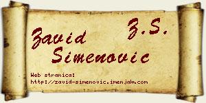 Zavid Simenović vizit kartica
